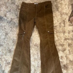 Vanilla Star Tan Corduroy Flare Pants